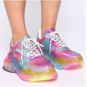 Fashion Nova Drives Me Crazy Multicolored Sneakers Sz 10